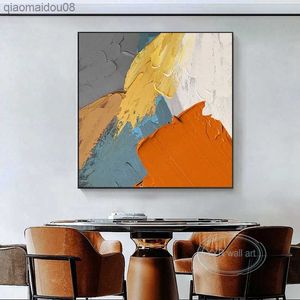 Abstrato textura grossa lona pintura a óleo arte artesanal pendurada imagem decoração da parede poster sala de estar restaurante quarto l230704