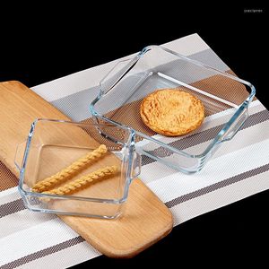 Pratos Tigela de Vidro Transparente Sobremesa Doméstica Salada de Frutas Pequena Sopa Resistente ao Calor Utensílios de Mesa para Alimentação Criativa Instantâneo