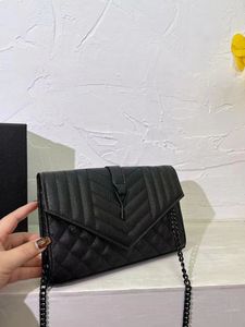 Designer Luxury Evening Bag Women Sliver Chain Crossbody Bag läderhandväska Flip Cover Diagonal axelväskor Plånbok