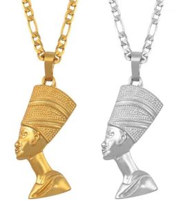 Collane con ciondolo Anniyo Regina egiziana Nefertiti Donna Uomo Gioielli Colore argentoColore oro Gioielli interi African11756156