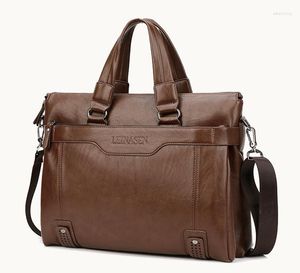 Aktentaschen 2023 Luxus Echtes Leder Männer Aktentasche Tasche Handtasche Business Messenger Sacoche Homme Laptop