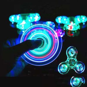 Giocattolo di decompressione Giroscopio trasparente Giroscopio punta delle dita con luce Luminoso colorato Spinner luminoso Giocattolo antistress per bambini adulti R230712