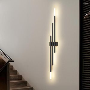 Lâmpada de parede led minimalista lâmpadas de ferro para sala de estar cabeceira corredor loft decoração iluminação nórdica casa banheiro espelho luzes