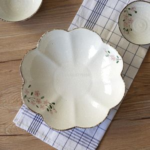 Plates Beautiful Cherry Blossom Series 9 Inch Plate Japanese High Temperature Underglaze Ceramic Tableware