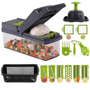 Fruit Vegetable Tools Cutter Multifunction 15in1 Diced Potato Shredded Grater Household Slicing Kitchen Accessories Tool 230712