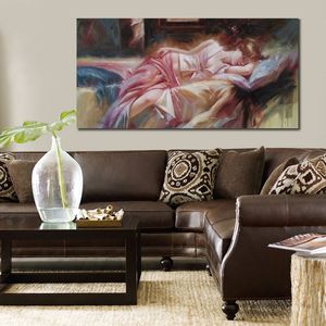 Contemporary Abstract Canvas Art Figurative Female Woman Ii Hand Painted Modern Home Decor