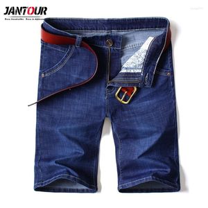 Männer Jeans Sommer Marke Stretch Dünne Hohe Qualität Baumwolle Denim Männliche Kurze Männer Knie Länge Weiche Blau Casual Shorts plus Größe 28-46