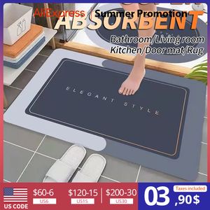 Bath Mats Bathroom Mat Absorbent Customize Modern Simple Non Slip Diatom Mud Quick Drying High Qualit Home Oil proof Kitchen Bath Mat 230711