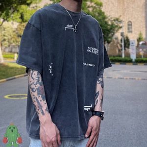 メンズ Tシャツウォッシュドゥオールド ACW Tシャツ高品質男性女性バックスクエアプリント ACOLDWALL 半袖 Tシャツ 230712