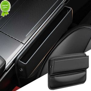 Assento de carro organizador de lacunas de couro plutônio, console de automóvel, fenda lateral, bolsa de armazenamento para celulares, dispositivo de chave, acessórios para carro, interior