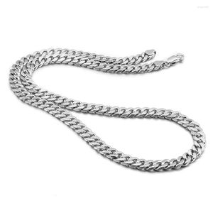 Kedjor Hip-Punk Solid 925 Sterling Silver Miami kubansk länk för män Kvinna Halsband Mode 18-30 Inches Curb Chain Unisex Smycken Present