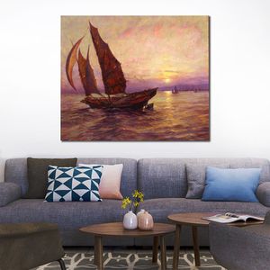 Seascape Painting Canvas Art China Cross the Bay Frank Vining Smith Ship Handmade Artwork Alta qualità