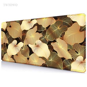 Golden Leaves Mouse Pad Gaming XL Computador Mousepad Grande XXL Mouse Mat Playmat Tapetes de borracha natural Tapetes de mouse de mesa