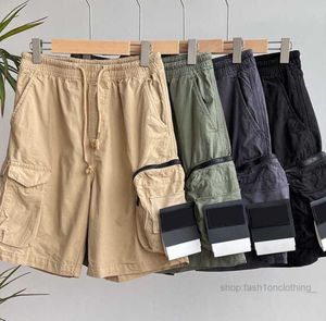 Mens Shorts Stones Island Tasarımcıları Kargo Pantolon Rozet Yamaları Yaz Swardpants Spor Pantolon 2023SS Büyük Cep Tabancalar Pantolonlar Zippper Tidal Flow Tasarım655es