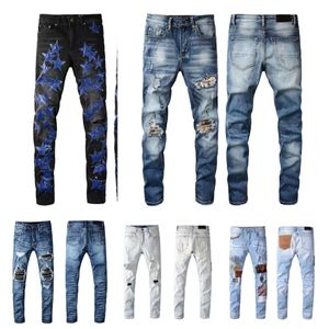 Jeans loewe jeans mens designer jeans skinny Jeans cool design strappato distrutto stretch slim fit dritto lungo regular mid Jean cerniera fly hole jean