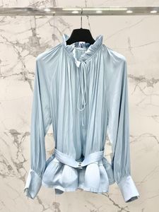 Women's Blouses 2023 Womens Fashion Long Sleeve Sexy Casual Belt Bud Shirt 0617