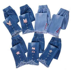 Jeans Princess Girls Children's Clothing Pants Teenage Wide Leg Girl Clothes Flared Slim Fit For 2 to 12 years Child 230711