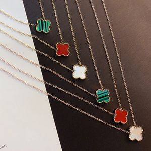 Hot designer 4/Four Leaf Clover Necklace Pendant Mother-of-Pearl Highly Quality Choker chains Designer Jewelry 18K Plated gold girls Gift Y23193