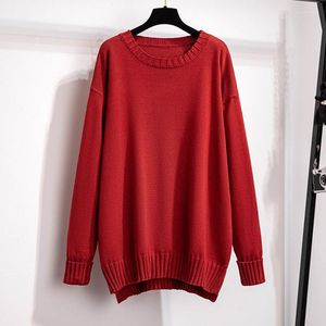 Women's Sweaters Large Size Bust 160cm Spring Autumn Loose Pullover Fashion Round Neck Long Sleeve Knitted Sweater 5XL 7XL 9XL 10XL 12XL