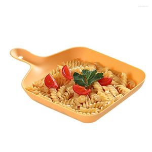 Plates Rectangle Spit Bone Dinner Trays With Handle Serving For Salad Spaghetti Snack