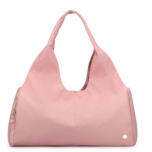 Lu Women Gym Bag Casual Large Shoulder Bag Roomy Nylon Duffel Bag Hopping Väskor Vattentät med skofack LL714