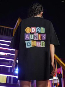 Camisetas masculinas Coreano Verison Print T-shirt Homens Mulheres Unissex Slogan COOL AUNTS CLUB Y2k Tees Tops Algodão Respirável