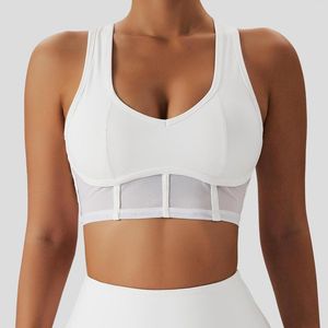 Yoga Outfit Dam Full Support Mesh Insert Andas lätt sport-bh Utomhuscykling Fitness