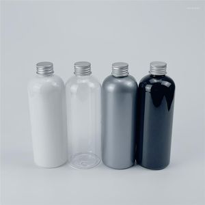Bottiglie di stoccaggio 300ml 20pcs Vuoto Tappo a vite in alluminio Cosmetico Plastica Cura personale Bottiglia riutilizzabile Per toner Lozione Shampoo Olio Acqua