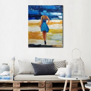 Arte abstrata feminina moderna em tela mulher abstrata texturizada pintura a óleo feita à mão decoração de parede