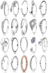 Oryginalny 100 925 srebro olśniewające stokrotki obrączki dla kobiet pierścionek z kokardą model serce Temperament pierścień cały grzywny Je5552095