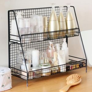 Hooks Kitchen Organizer Iron Cosmetic Storage Rack Wire Makeup Holder Seasoning Spice Basket Plant Display Shelf Bathroom Desktop Deco