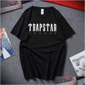 Męskie koszulki 2022 Trapstar T Shirt Designer Mężczyźni kobiety Hip Hop Top Print Tshirt Summer Fashion Black Sportswear B Dhebf