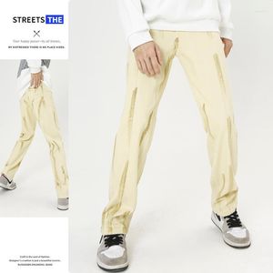 Men's Jeans Straight Men Beige Loose Denim Trousers Neutral Jean Streetwear Casual Spring Pure Wide Man Women Pants Hip Hop Bagy