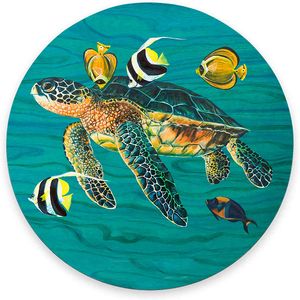 Deniz Kaplumbağaları Yuvarlak Fare Pad Oyun Fare Mat Su Geçirmez Dairesel Fare Pad Slip Olmayan Kauçuk Taban Mousepadleri 7.9x0.12