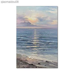 Artesanato Seascape Art Picture Decoração moderna da sala de estar Pintura a óleo Texturizado Sea Cenário Art Pictures Tapeçarias de parede Obra de arte L230704