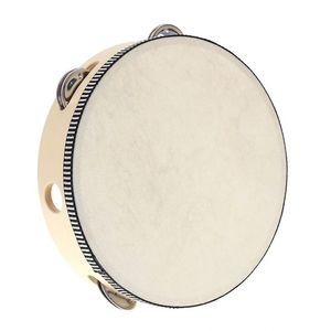 Drum Tambourine Bell Hand Held Tambourine Birch Metal Jingles Kids School Musical Toy KTV Party Percussion Toy