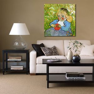 Canvas Wall Art Child with Orange 1890 Vincent Van Gogh Painting Handmade Oil Artwork Modern Studio Decor