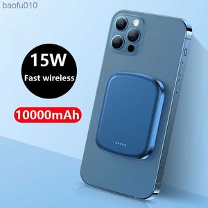 2021 NEUE 10000 mAh power bank Magnetische Drahtlose ladegerät Für iphone 12 13 pro max mini power Externe hilfs batterie L230712