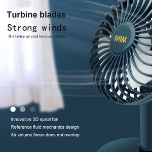 Electric Fans Portable Cooling USB Desktop Mini Fan Speed Personal with 360 Rotation Adjustable Angle for Office Household Traveling