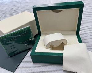 Top Hot Quality Lyx Designer Box Klassisk Grön Med Tote Bag Häfte Card Pendant Swiss Watch Box