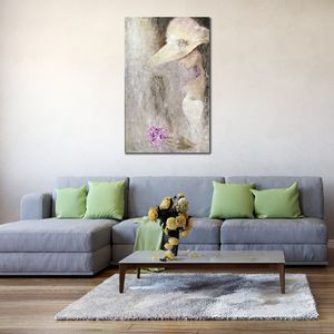 Abstract Figurative Art on Canvas Flower Lady Handmade Oil Painting Modern Decor