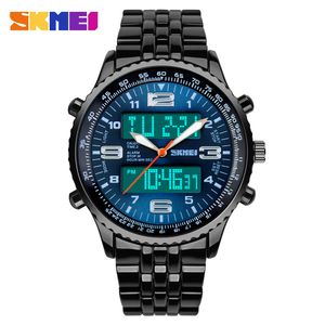 2020 New SKMEI Luxury Brand Men Military Watches Full Steel Men Sports Watches Digital LED Quartz Wristwatches relogio masculino