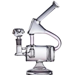 Höhe des Glasrohrs: 12 cm. Aufregende Recycler-Ölbohrinsel, Dab-Becher, Schüssel, Bubbler, Perc, Wabenstruktur, 14 mm Raucher-Wasserpfeife