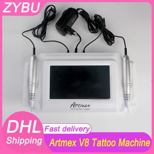 Новый ArtMex V8 Tattoo Permanter Make Pen Machine Machine Brow Make Up Oup rotary mts mts Система PMU Сильный двигатель MicroIgle Dermapen Dermapen