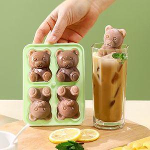 Herramientas de helado 3D Little Teddy Bear Shape Cube Mold Food Grade Silicone Box Home Bar Block 230711