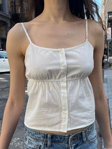 Women's Tanks Camis Vintage Cotton Bijelo Dugme Vest Women's Sweet Solid Sleeveless Slim Fit High Waist Camis Vest Harajuku Lovely Summer Y2k Crop Top 230711