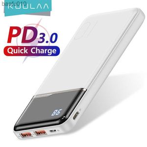 KUULAA Power Bank 10000 mAh Portable Charging PowerBank 10000mAh USB PoverBank External Battery Charger For Xiaomi Mi 9 8 Huawei L230712