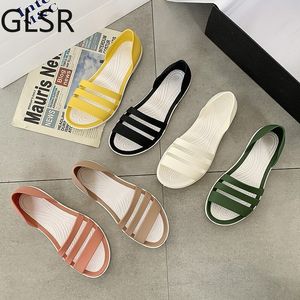 Slipper Summer Flat Sandals Open Toed Slides Candy Color Casual Beach Outdoot Female Ladies Jelly Shoes 230711