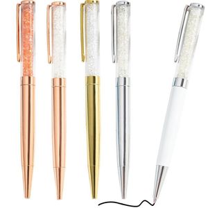 Crystal Diamond Retractable Ballpoint Pen Stationery Roller Ballpen Novelty Lady Gift Rose Gold Silver