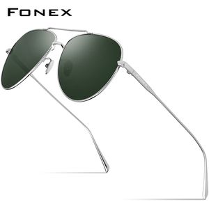 FONEX Reines Titan Polarisierte Sonnenbrille Männer Luftfahrt Sonnenbrille für Männer Neue Fahren Outdoor Aviador UV400 Shades 8507